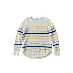 Women's GAP Striped Crew Neck Sweater S White Multi-color